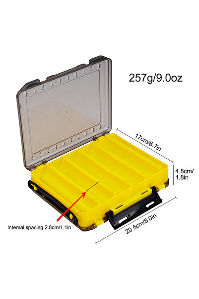 Choice صندوق أدوات صيد مزدوج الجوانب H1000B ذو 10 خلايا - منظم متين للطعم وال...