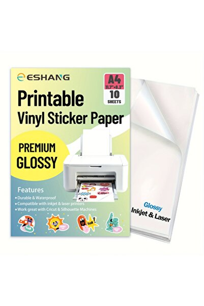 Choice ملصقات فينيل لامعة A4، 10 قطع، 10 أوراق، مقاس 8.3 × 11.7 بوصة، ذاتية ا...