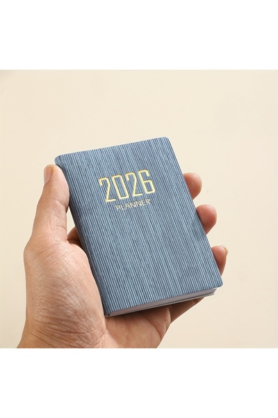 Choice A7 Blue 2026 A7 Weekly & Monthly Planner Slim Faux Leather Softcover 6...