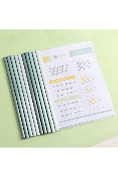 Choice green 10pcs Transparent File Document Thicken Draw Rod A4 Folder Test ...