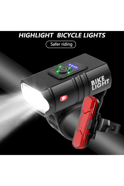 Choice مصباح دراجة LED أسود جديد بقوة 1000 لومن، مزود بشاحن USB وشاشة عرض، من...