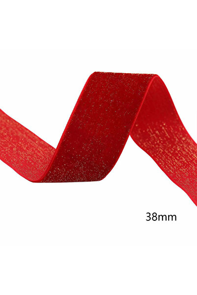 Choice 5yards 38mm wide 5 Yards Christmas Plush Ribbon New Year Red Ribbon Bo...