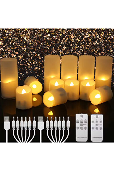 Choice 6pcs Warm White Rechargeable Led Candles Timer Remote LED Light Flamel...