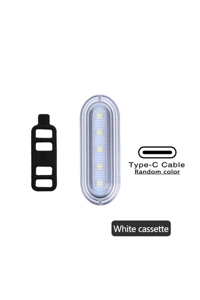 Choice White Bicycle Rear Light Type-C Rechargeable Bike Tail Light 360° Rota...