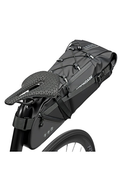 Choice حقيبة سرج دراجة هوائية سوداء من OFFBONDAGE، مقاومة للماء، سعة كبيرة 15...