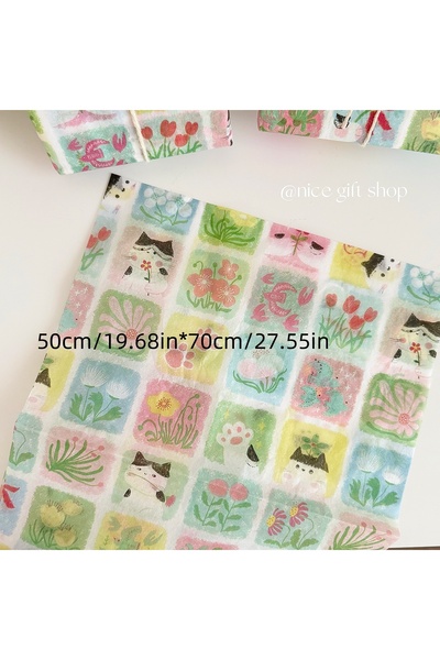 Choice ورق تغليف هدايا أخضر - 10 أو 20 قطعة - ورق تغليف هدايا بتصميم قطة مرسو...