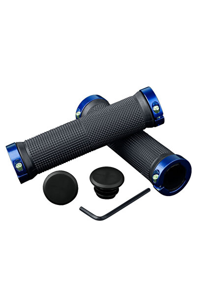 Choice3 BLUE MIST PE MTB Alloy Cuffs Bilateral Lk Bicycle Handle Grip Anti-sk...