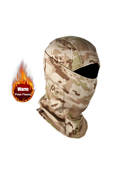 Choice قناع وجه كامل من الصوف الشتوي المموه بلون الكاكي، مقاوم للبرد، مناسب ل...
