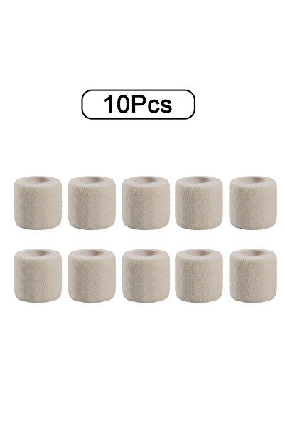 Choice 2.5 سم × 4.5 م A0170-أبيض، 10 لفات، 10 قطع، ضمادة رياضية مرنة ذاتية ال...