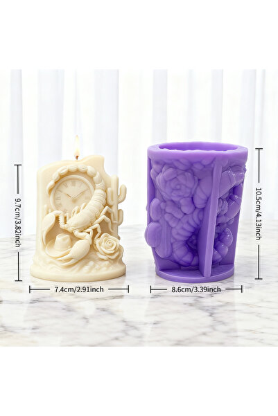 Choice قالب شمعة على شكل عقرب غربي، بتفاصيل قبعة رعاة البقر منقوشة على شكل عقرب.