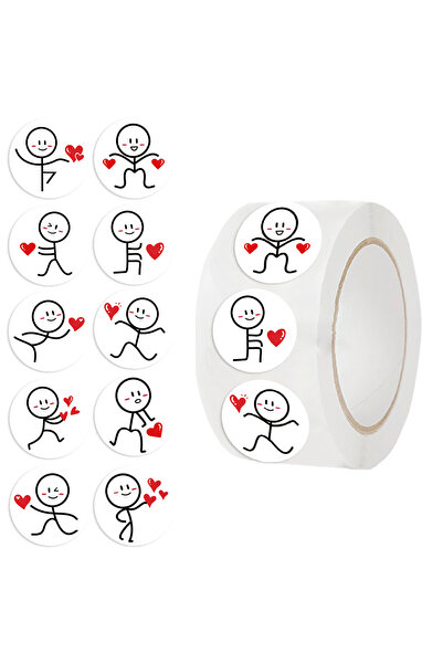 Choice 500 قطعة، جميعها 500 قطعة/لفة، ملصقات لاصقة على شكل قلب بتصميم شخصيات ...