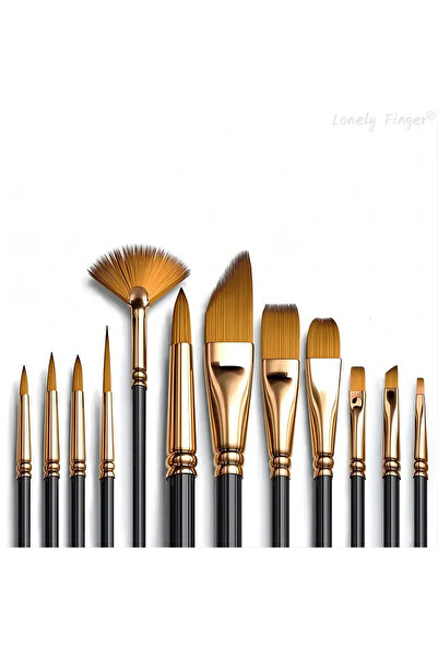 Choice 12pcs Brush 12 PCS Nylon Bristle Brush Set, Nylon Flat Brushes, Waterc...