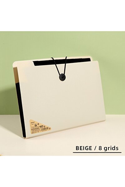 Choice6 حقيبة تنظيم ملفات مكتبية متطورة، بيج اللون، 8 مربعات، 5/8/13 قسمًا، ح...