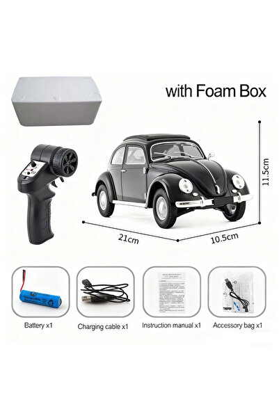Choice صندوق من الفوم الأسود، سيارة تحكم عن بعد كلاسيكية بمقياس 1/16، طراز D6...