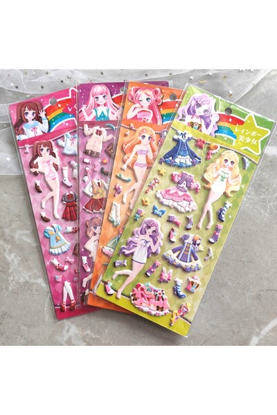 Choice 4Sheets Soft EVA Bubble Foam Princess Dress-Up Stickers (4 Styles) - H...