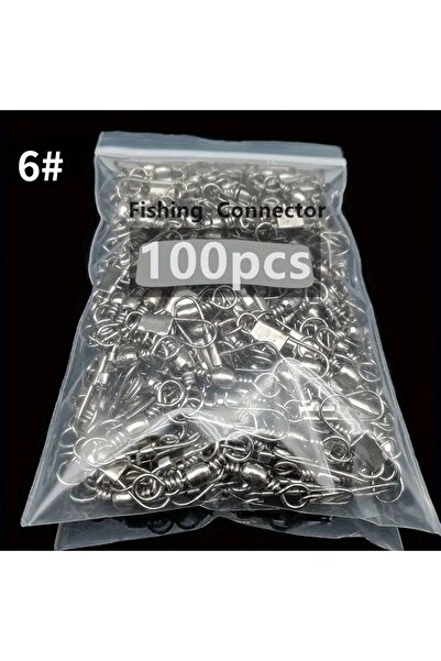 Choice3 6 JSFUN 5 Size 100pcs/Pack Swivels Fishing Connector Pin Bearing Roll...
