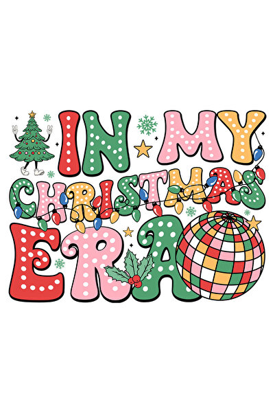 Choice MULTI In My Christmas Era Lights Iron-On Heat Transfer Sticker Patch T...