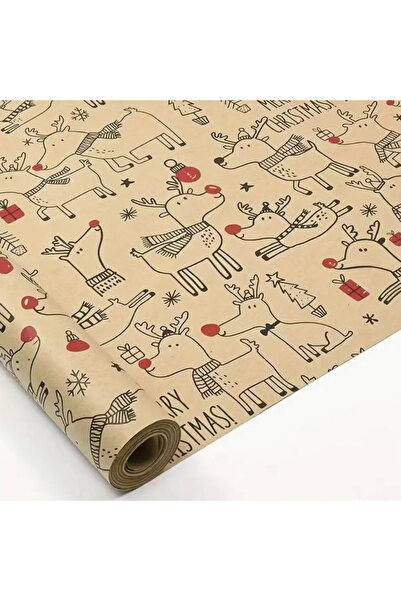 Choice لفة واحدة من ورق تغليف هدايا عيد الميلاد - تصميم غزال رائع، وخزانة تخط...