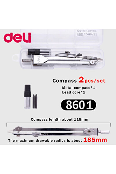 Choice رقم 8601 - طقم من قطعتين - بوصلة رسم متعددة الوظائف من الفولاذ المقاوم...