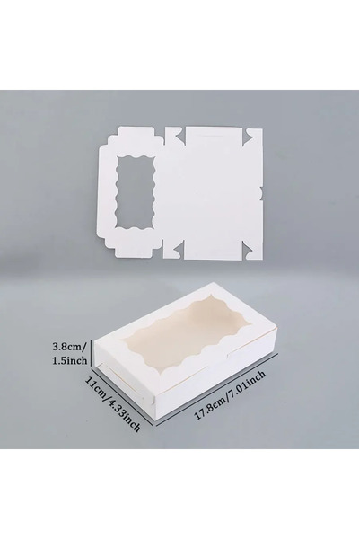 Choice ١٠ علب كيك بيضاء بنافذة، علب مخبوزات ومعجنات للكيك والشوكولاتة والكابت...