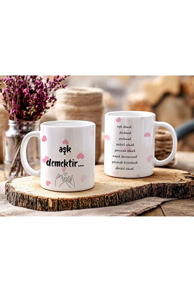 Beramussa Two Mugs Designed to Say Love – Love Definition Written on Love Mug...