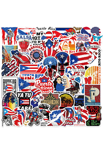 Choice ٥٠ قطعة من ملصقات علم بورتوريكو الوطني لتزيين الحقائب، ألواح التزلج، ا...