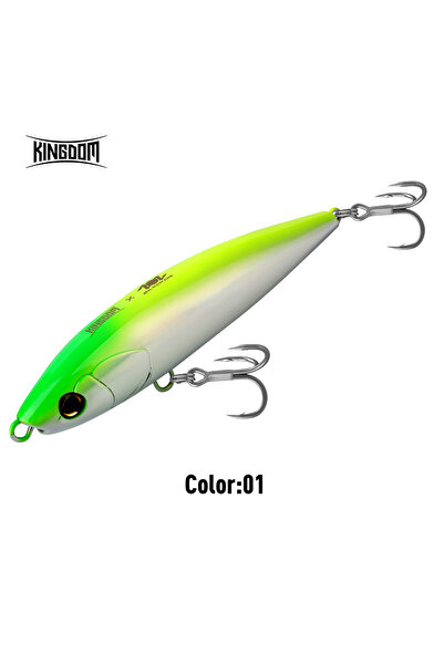 Kingdom طعم صيد عائم على شكل عصا، 175 مم، 99 غرام، طعم صناعي على شكل قلم رصاص...