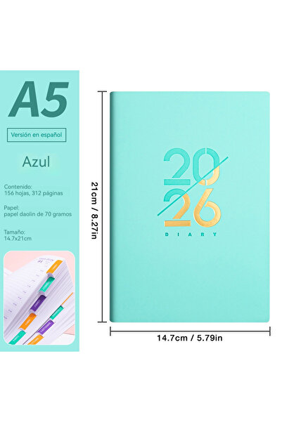 Choice مخطط جرين-ES-70G لعام 2026 (يناير - ديسمبر) - دفتر ملاحظات باللغتين ال...