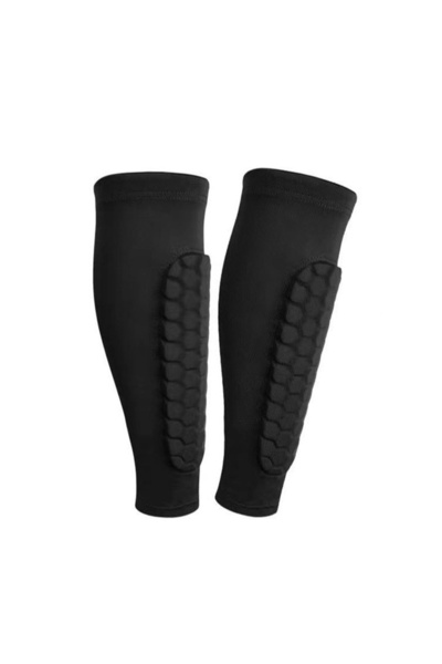 Choice واقيات ساق سوداء مقاس M، قطعتان، لكرة القدم وكرة السلة، مبطنة بنمط خلي...