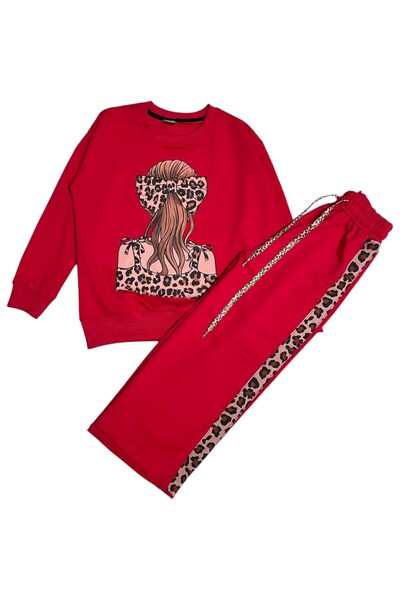 Fil Kids Σετ χειμερινής φόρμας με μακρυμάνικο κόκκινο χρώμα από βαμβακερό ύφα...