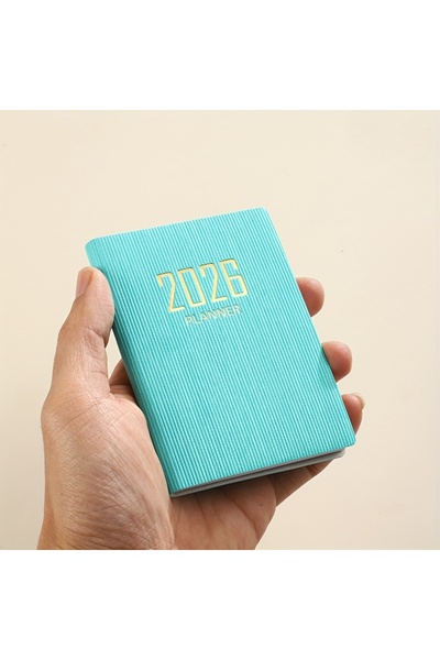 Choice A7 green 2026 A7 Weekly & Monthly Planner Slim Faux Leather Softcover ...