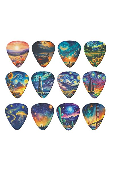 Choice6 0.46mm starry sky 12 Pieces Guitar ks 0.46mm 0.71mm 0.96mm Plectrum A...