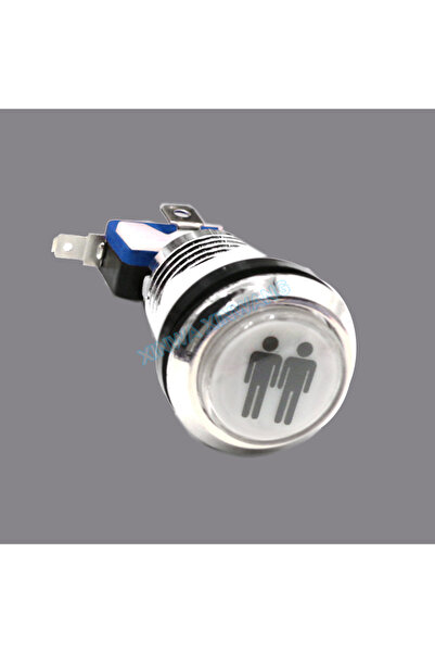 Choice7 2P white 33mm Chrome Push Button12v 5v Led Illuminated Coin Select PA...