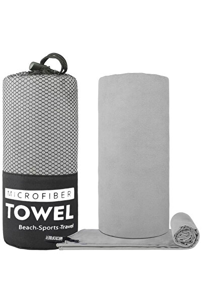 Choice منشفة رياضية سريعة الجفاف، رمادية فاتحة، مقاس 76×152 سم، مصنوعة من ألي...