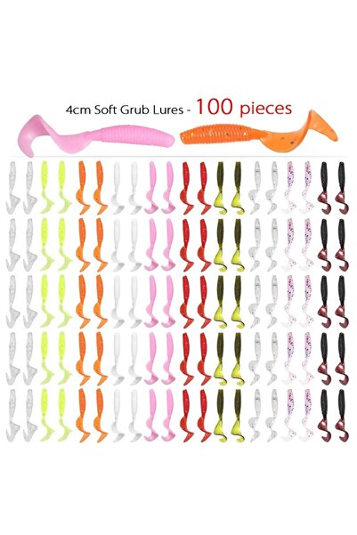 Choice طُعم صيد متعدد الاستخدامات، 100 قطعة، 4 سم، 0.4 جرام، طُعم ناعم من الس...