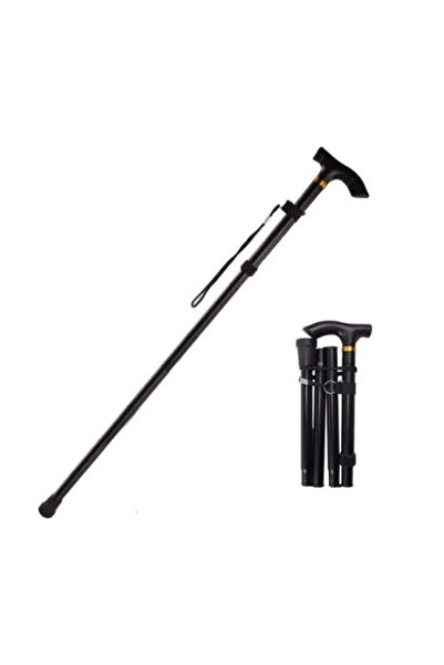 Choice عصا مشي متعددة الوظائف سوداء اللون، عصي رحلات، عكازات تلسكوبية قابلة ل...