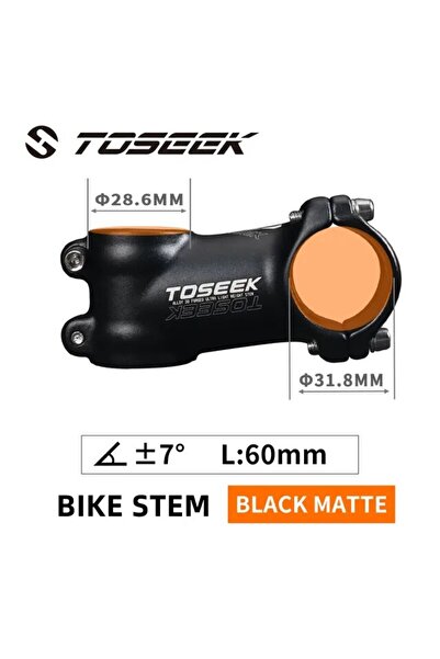 Choice جذع دراجة جبلية TOSEEK ST002 بزاوية 7 درجات - 60 مم، جذع مقود دراجة بز...