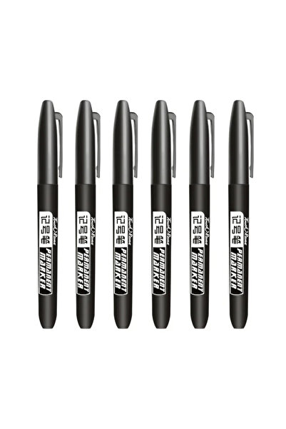 Choice1 ٦ أقلام تحديد دائمة سوداء، ٦-٢٠ قلمًا/مجموعة، رأس رفيع، مقاوم للماء، ...