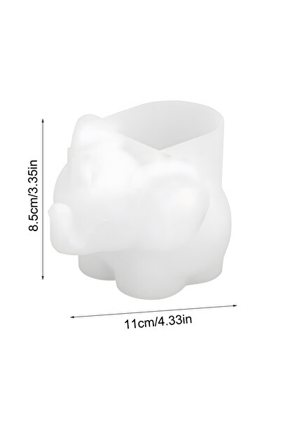 Choice WHITE DIY Cute Elephant Shaped Succulent Flowerpot Concrete Clay Mold ...