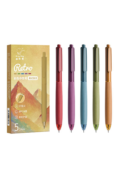 Choice أقلام جل ملونة متعددة الألوان بتصميم كلاسيكي، 5 أقلام في العلبة، قابلة...