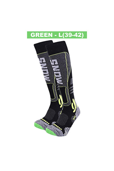 Choice Green-L High Quality Merino Wool Knee High Long Ski Socks Men Women Wi...