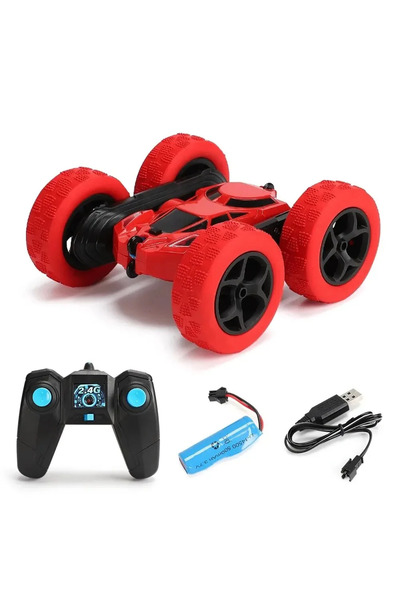 Choice سيارة تحكم عن بعد حمراء للأطفال، قابلة للطي من الجانبين، تعمل بتردد 2....