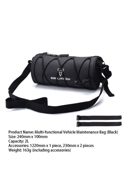 Choice حقيبة دراجة سوداء للمقود بسعة 2 لتر، 2 لتر، 5 لتر، حقيبة أمامية للدراج...