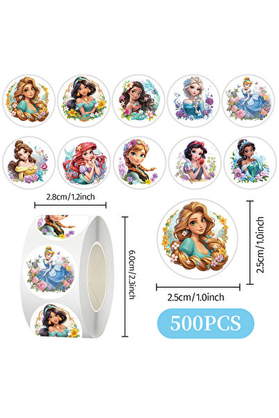 Choice B-500PCS 500 قطعة ملصقات ديزني ميكس أميرات أنمي لفة ملصقات فأر لطيف مل...