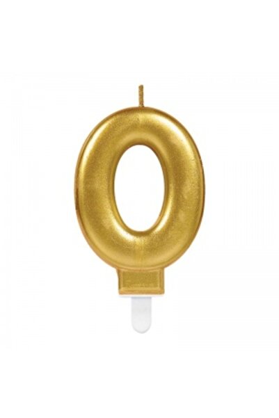 Arabamakss 0 Number Candle Gold Color