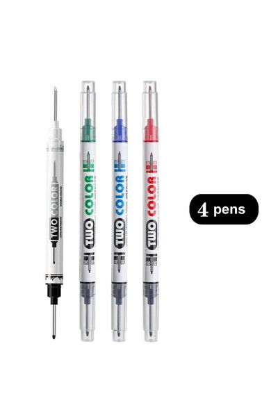 Choice 4 أقلام تلوين متنوعة، 20 مم، برأس مزدوج الألوان، ذات سن طويل وعميق، من...