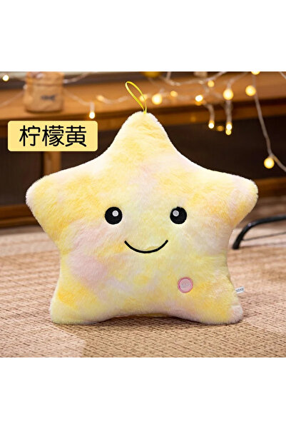 Choice دمية نجمة إلكترونية صفراء كبيرة 40×35 سم، محشوة، ناعمة، وسادة على شكل ...