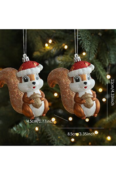 Choice squirrel Vintage Christmas Tree Pendant Ornaments with red and gold co...