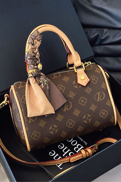 Aleibaya Women's Crossbody Handbag with Scarf Small Duffel Bag Shoulder Bag