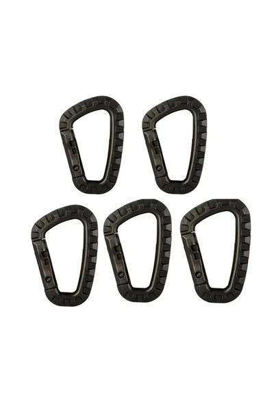 Choice ٥ قطع سوداء ١/٢/٣/٤/٥ قطع من حلقات التسلق التكتيكية، مشبك كارابينا بلا...